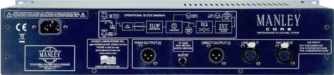 Manley Core Reference | Channel Strip a tubo