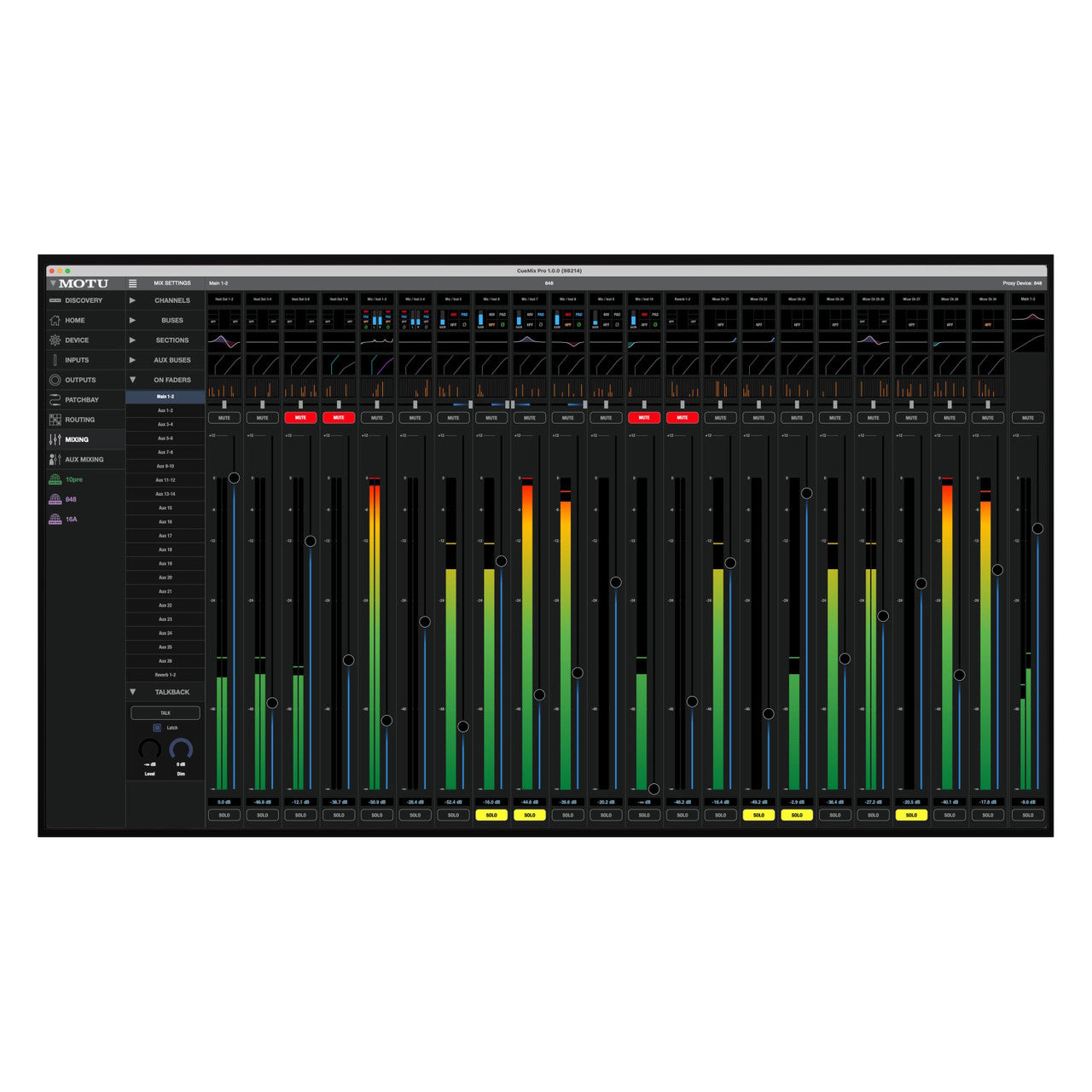 Motu 10Pre | Interfaz de audio Thunderbolt 4/USB 4 con 26 entradas y 28 salidas con 10 preamps