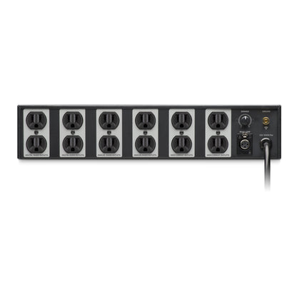 Black Lion Audio PG-2 | Acondicionador de energía profesional para montaje en rack 2U con 12 salidas conmutadas, filtradas y protegidas contra sobretensiones