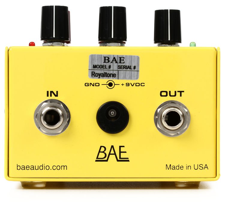 BAE ROYAL TONE | Pedal de efectos Fuzz para guitarra eléctrica, con ecualizador de 3 bandas y pedales dobles para secciones de tono y fuzz.