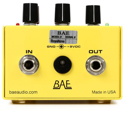 BAE ROYAL TONE | Pedal de efectos Fuzz para guitarra eléctrica, con ecualizador de 3 bandas y pedales dobles para secciones de tono y fuzz.