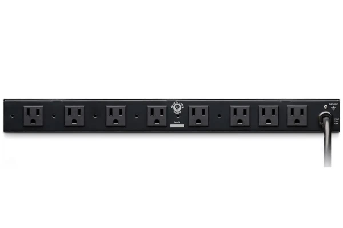 Black Lion Audio PG-XLM | Acondicionador de energía para montaje en rack 1U que cuenta con un banco de ocho salidas conmutadas, filtradas y protegidas contra sobretensiones
