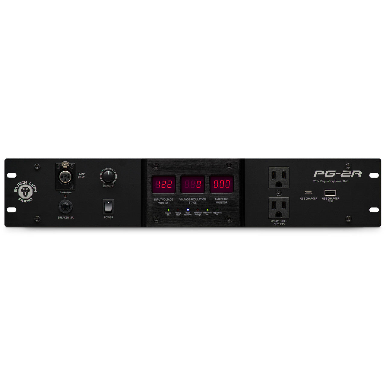 Black Lion Audio PG-2 | Acondicionador de energía profesional para montaje en rack 2U con 12 salidas conmutadas, filtradas y protegidas contra sobretensiones
