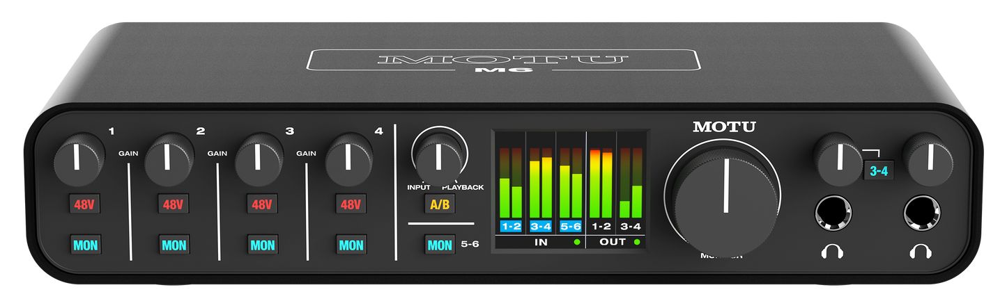 Motu M6 | Interfaz de audio USB-C de 6 entradas y 4 salidas para Mac, Windows e iOS