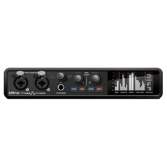 Motu Ultralite-MK5 | Interfaz de audio USB compacta de 18 canales de entrada y 22 de salida, dual preamps, DSP