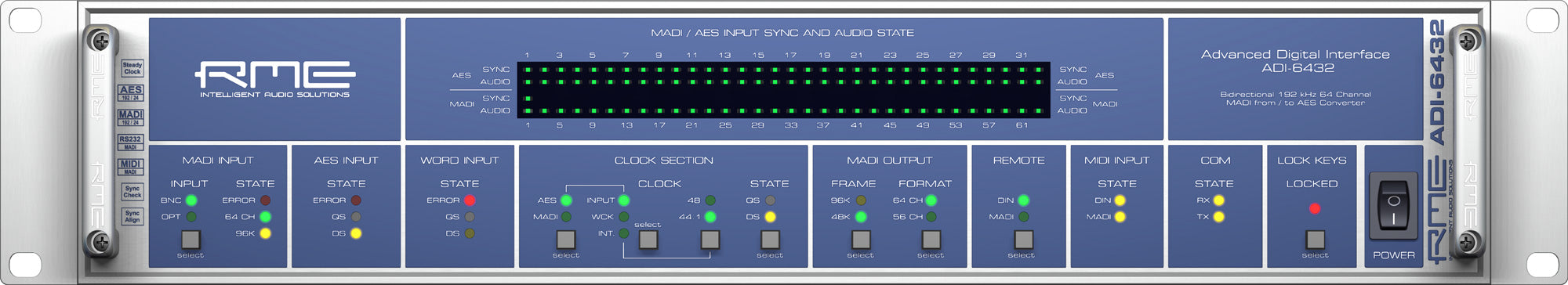 RME ADI-6432R - Convertidor de formato MADI/AES de 64 canales