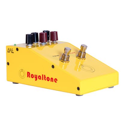 BAE ROYAL TONE | Pedal de efectos Fuzz para guitarra eléctrica, con ecualizador de 3 bandas y pedales dobles para secciones de tono y fuzz.