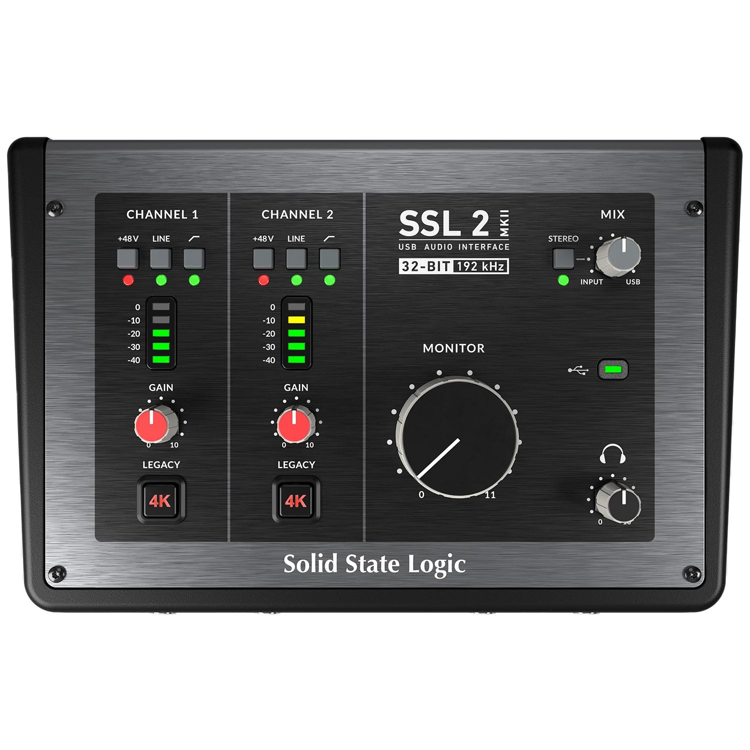 SSL 2 MKII | Interfaz de audio USB-C de 2 IN/2 OUT, con 2 preamplificadores