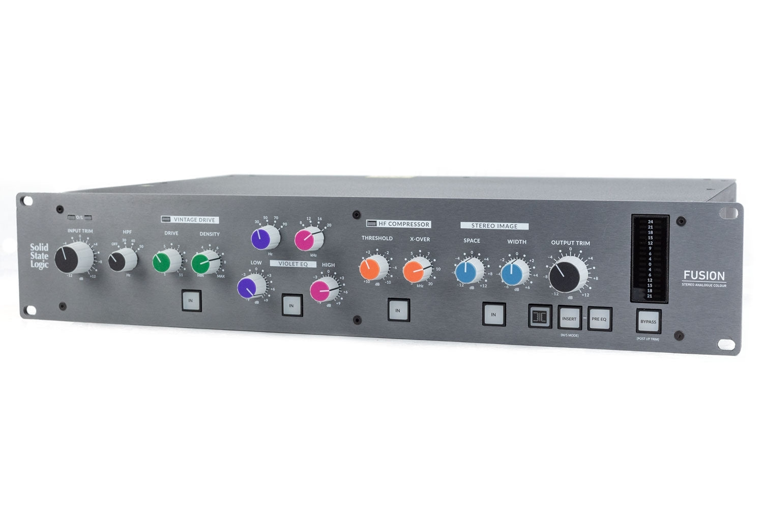 SSL Fusion | Procesador maestro con Vintage Drive, Violet EQ, compresor HF, Stereo Image y transformadores SSL