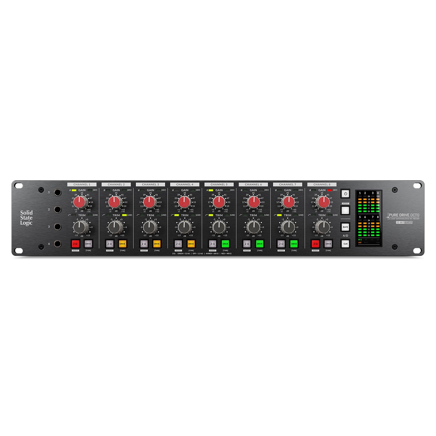 SSL Pure Drive Octo | Preamplificador de 8 canales con ADAT, AES y USB