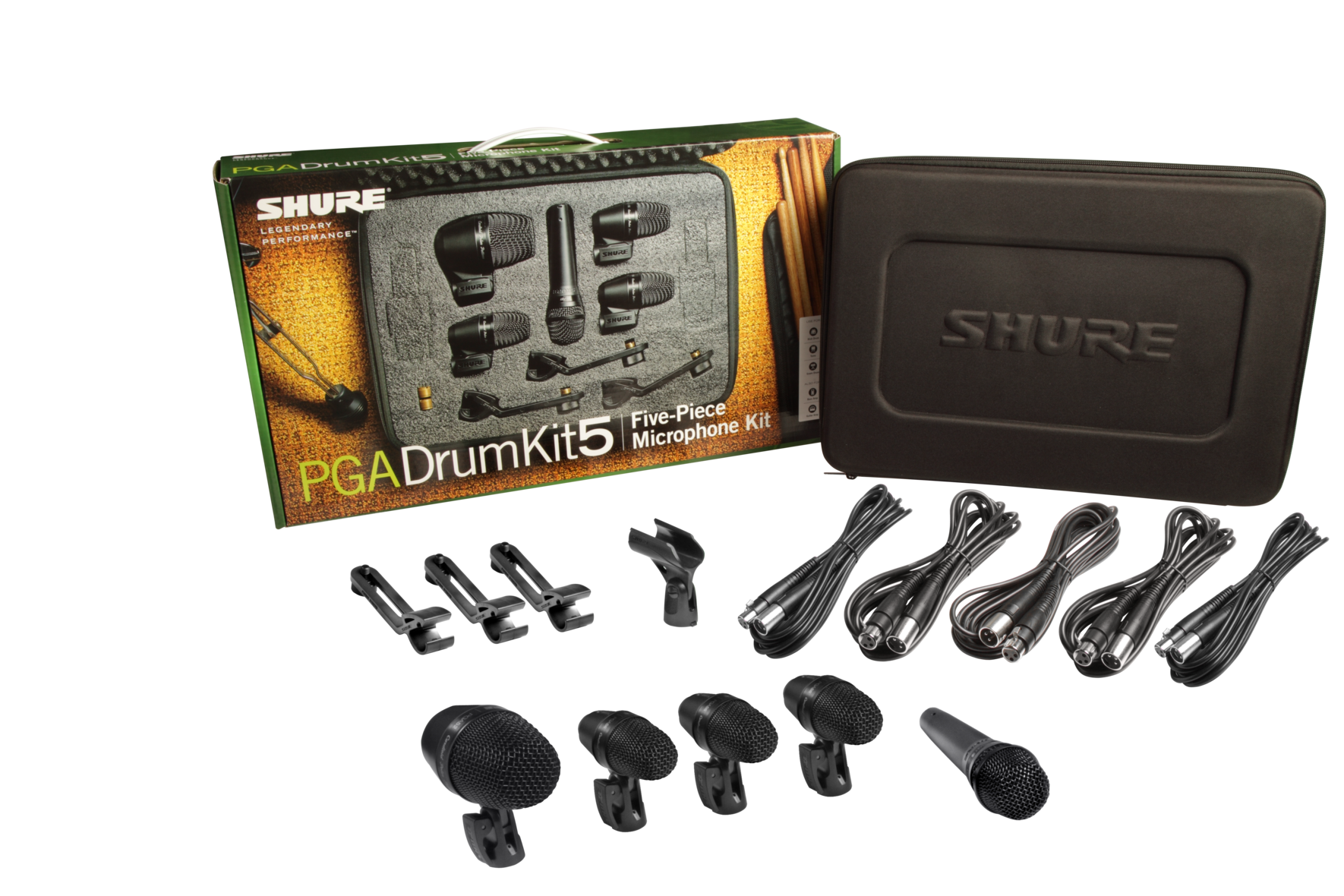 PGADRUMKIT5 - Kit de Micrófonos Para Batería Shure - 5 piezas